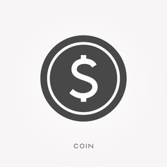 Silhouette icon coin