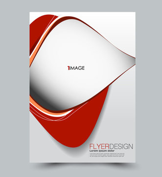 Red and orange flyer vector design template set. Business brochure. Annual report or magazine cover.