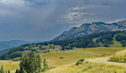 Southward view from Gothic of the landscape near Crested Butte, Colorado, U.S.A.