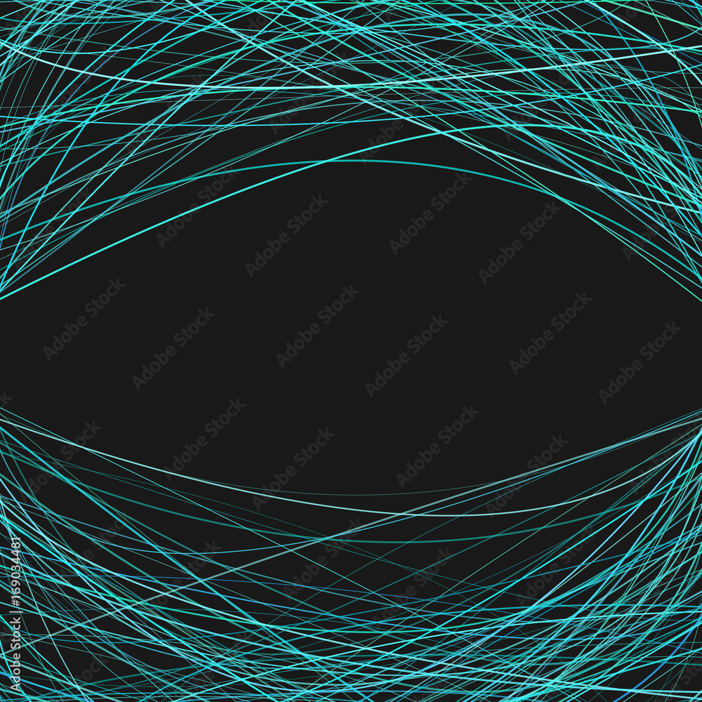 Poster abstract geometrical background with arched stripes at the top and the bottom - vector illustration