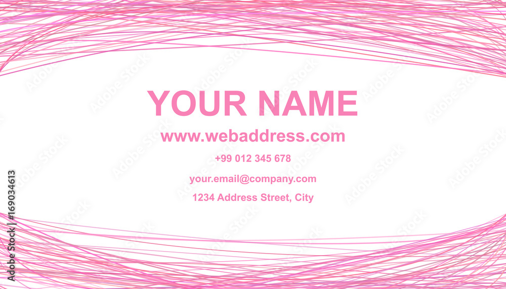 Poster modern abstract business card template design - vector identity card illustration with arched lines 