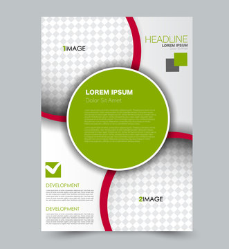 Green and red  flyer vector design template set. Business brochure. Annual report or magazine cover.