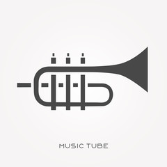 Silhouette icon music tube