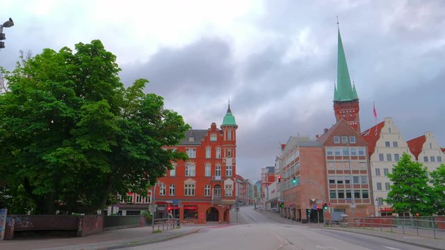 City center near Holsten Gate, Luebeck,Germany.
