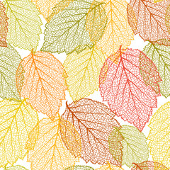 Seamless autumn pattern with leaves 
