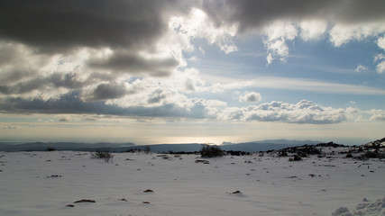 The Sainte-Baume massif, in Provence, under the snow