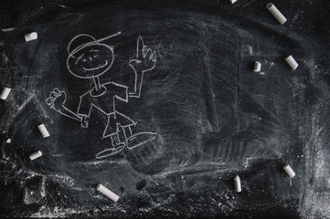 cartoon in the backboard
