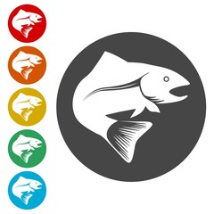 Fish icons set - Illustration 