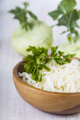 Salad with kohlrabi.