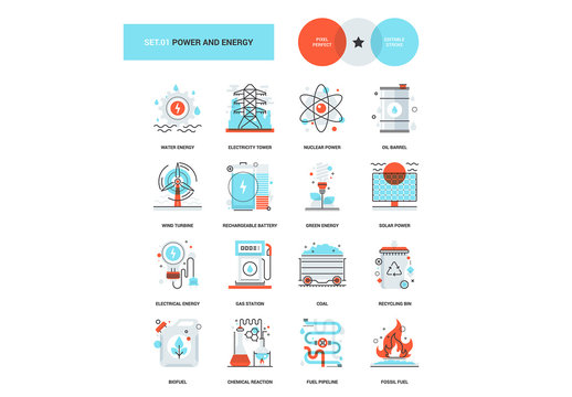 16 Three-Color Power and Energy Icons 1