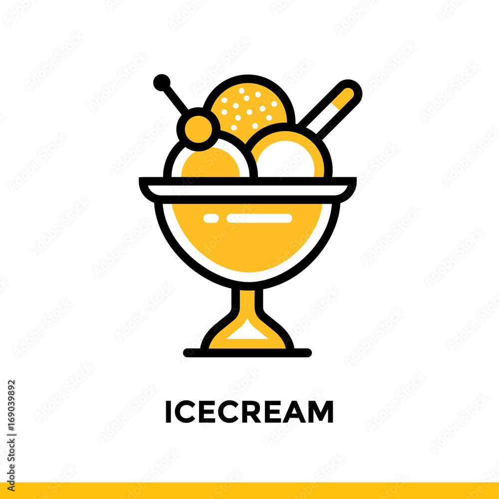 Aufkleber linear icon, bakery and cooking. elements suitable for website and presentation