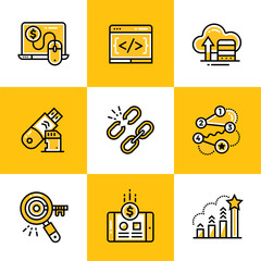 Set of linear icons for startup business. High quality modern icons