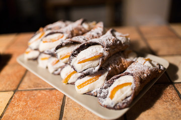 pastry on plate at bakery