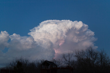 Lightning storm clouds