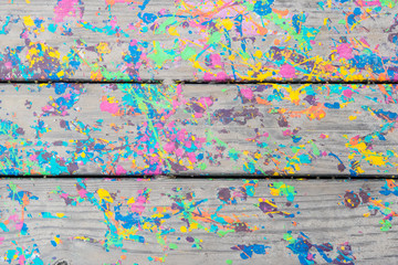 Paint Spattered Wood Floor