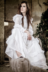 Obraz premium Beautiful girl portrait vampire wedding cosplay
