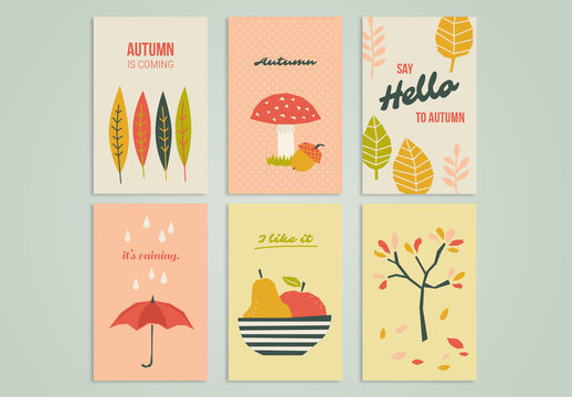 Autumn Greeting Card Set