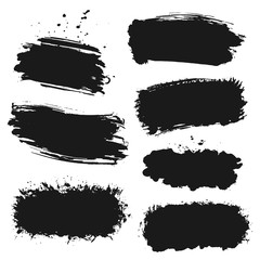 Grunge ink brush strokes - graphic elements for any art draft. Set of sloppy lines. Abstract vector backgrounds.