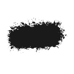 Grunge ink brush stroke - graphic element for any art draft. Sloppy line. Abstract vector background.