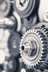 engine gear wheels, industrial background