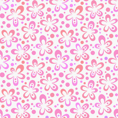 Pink happy floral pattern