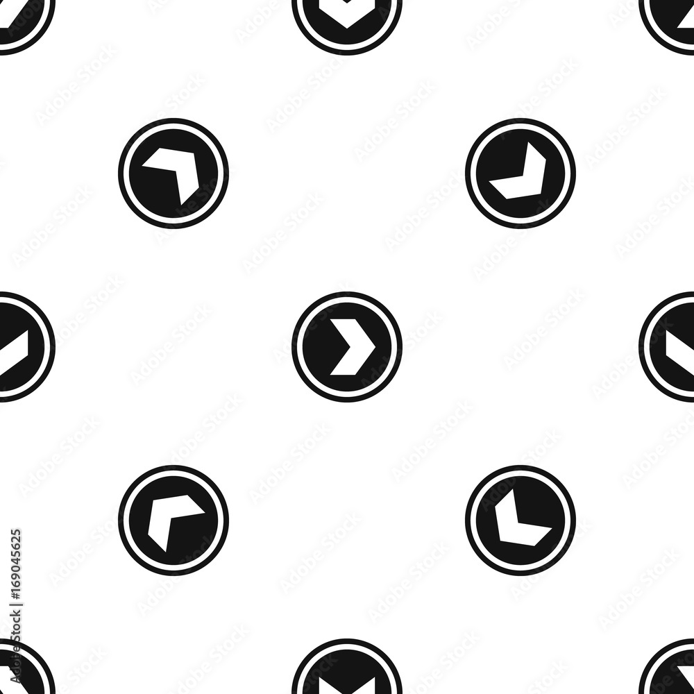 Poster arrow to right in circle pattern seamless black