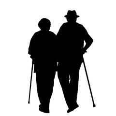 Senior couple silhouette