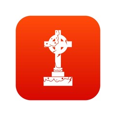 Irish celtic cross icon digital red