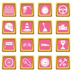 Racing speed icons pink