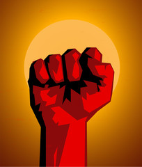 Protest, rebel vector revolution art poster. Banner power revolution illustration