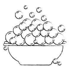 monochrome blurred silhouette with bowl and soap bubbles