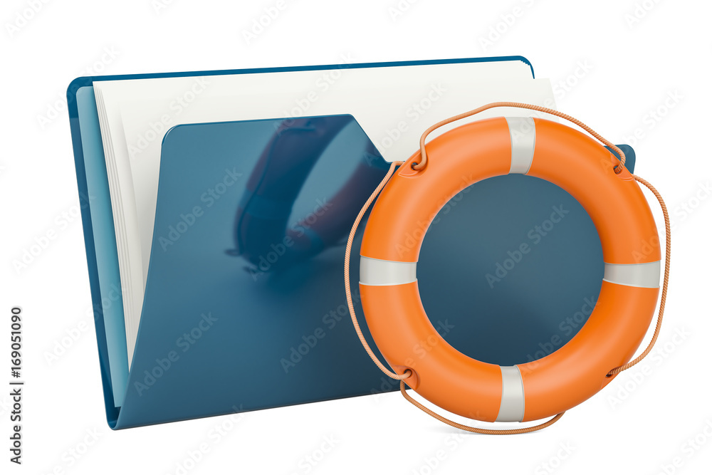 Aufkleber computer folder icon with lifebuoy, 3d rendering