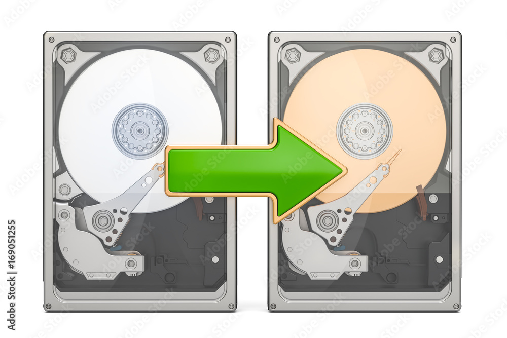 Poster storage backup concept with hdd, 3d rendering