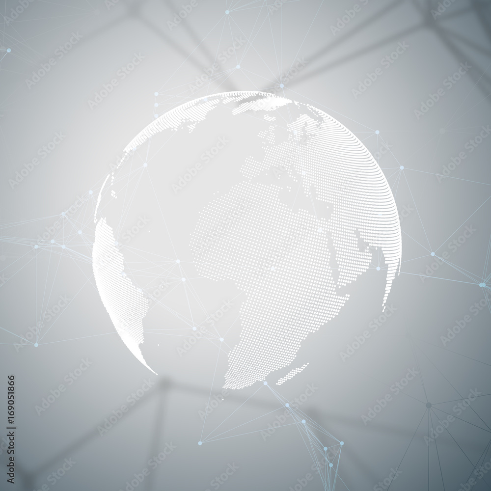 Poster abstract futuristic network shapes. high tech hud background, connecting lines and dots, polygonal l