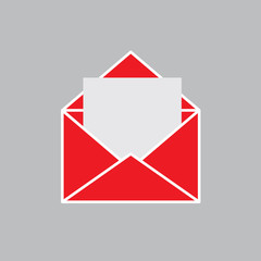 red envelope with blank card- vector illustration