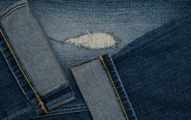 Denim grunge texture. Jeans close-up