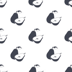 Pear pattern on white background