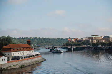 Fototapeta na wymiar prague town czech republic bridge
