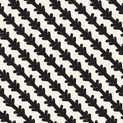Hand drawn style ethnic seamless pattern. Abstract geometric tiling background in black and white. Vector freehand doodle texture.