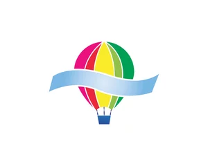 Papier peint photo Sports aériens modèle de logo de montgolfière  © AWK studio