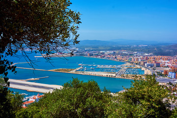 Aerial view of Gibraltar. Gibraltar capital of Gibraltar UK