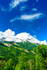 Mountain peaks. Mountain green landscape