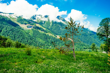 Naklejka na ściany i meble Caucasus mountains. mountain landscape