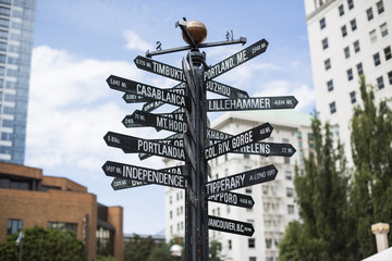 Street Sign Oregon Portland Pioneer Square