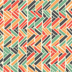 Abstract geometric seamless hand drawn pattern with tribal motifs. Modern texture. Colorful free hand background.