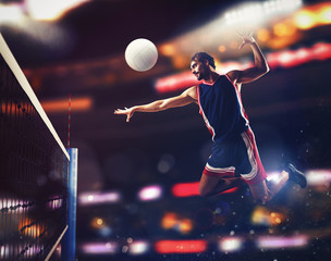 Player beats ball