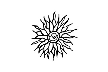Abstract drawing of the sun, vector illustration.