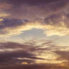 Naklejka na ściany i meble Twilight sky and cumulus cloud vintage tone size 1:1 ratio beautiful view.