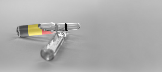 Belgium health care concept. Government healthcare. Belgium ampule.