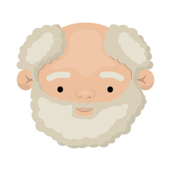 Obraz premium colorful face of bearded grandfather with curly hairstyle
